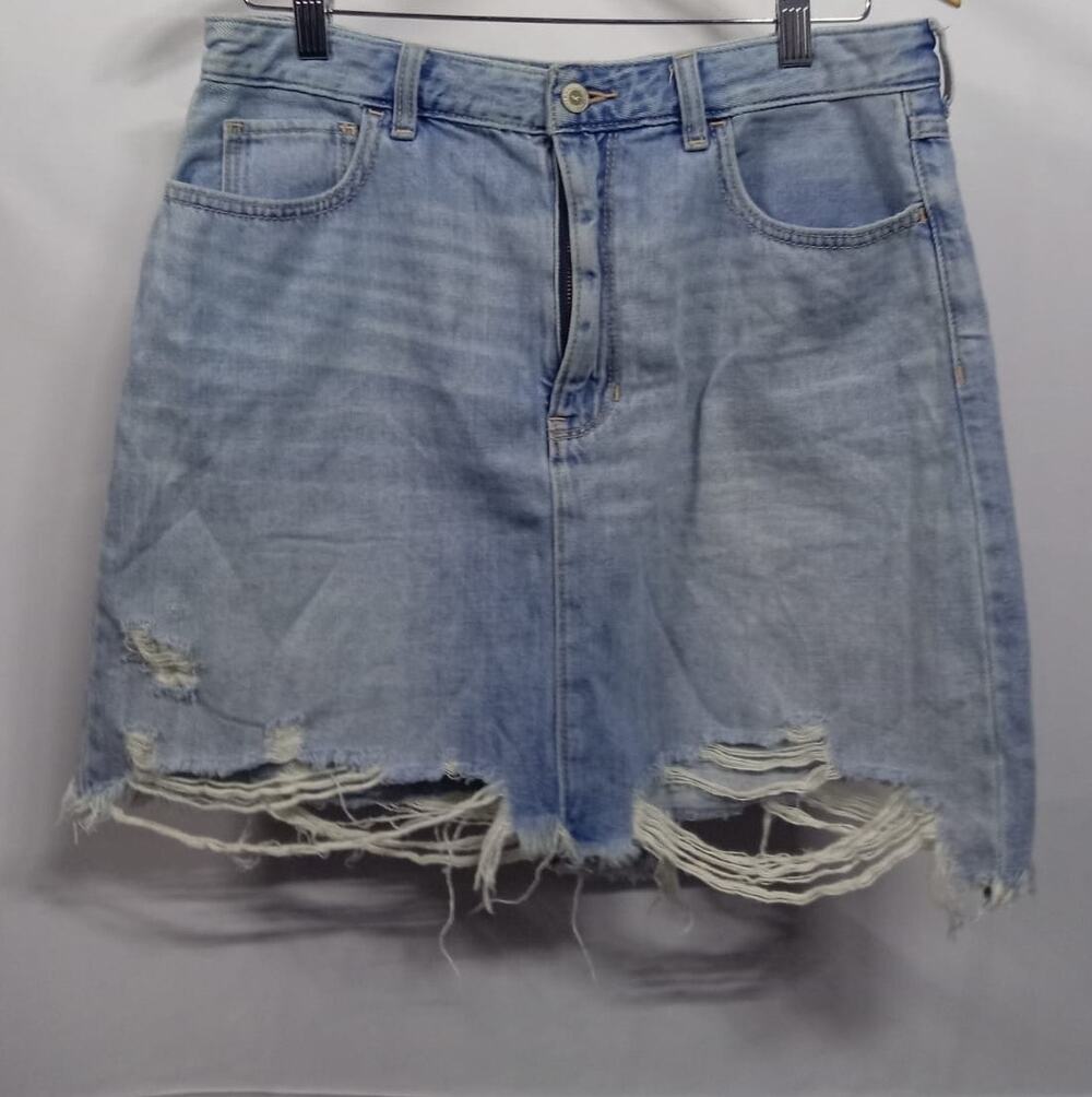 HOLLISTER High-Rise Ultra Skirt Ultra Denim Skirt Blue Women Size 11/30w